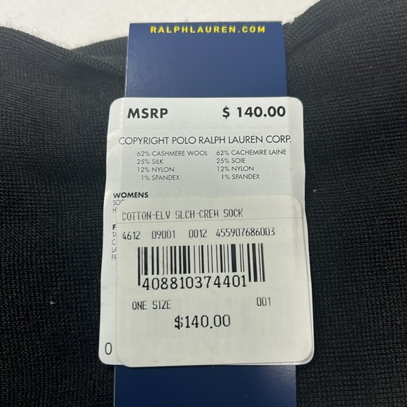 Polo Ralph Lauren women cashmere wool slouchy socks. Value $280. made in Italy. - Picture 4 of 12